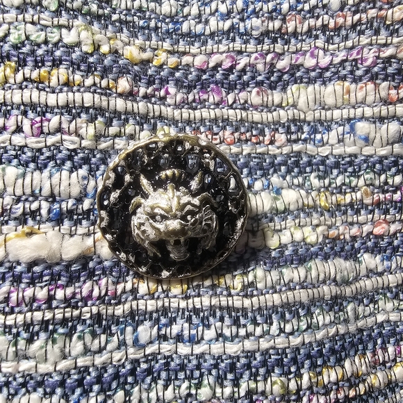 Anthropologie Coquille Jacket Tweed Woven Size 6 Blazer with funky buttons - Picture 5 of 14